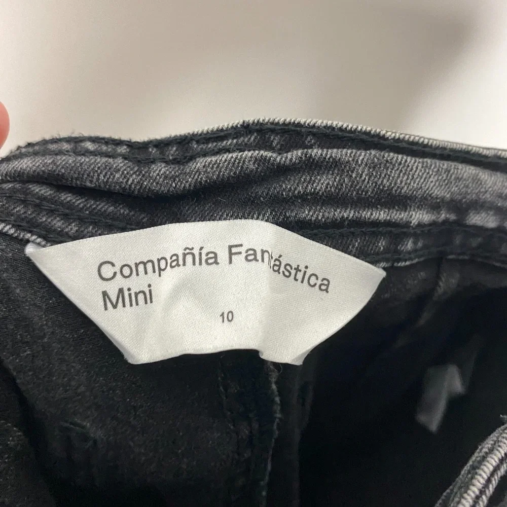 Compania Fantastica Mini Jeans Wide Leg Girls 10 Black Raw Hem